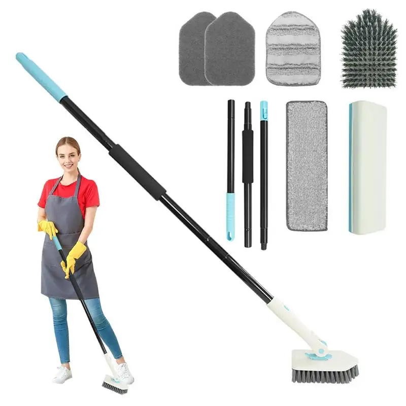 Multifunctional Cleaning Brush Detachable Scrub Brush for Floor Portable Tile Brush with Handle Household Cleaner Brush for Home