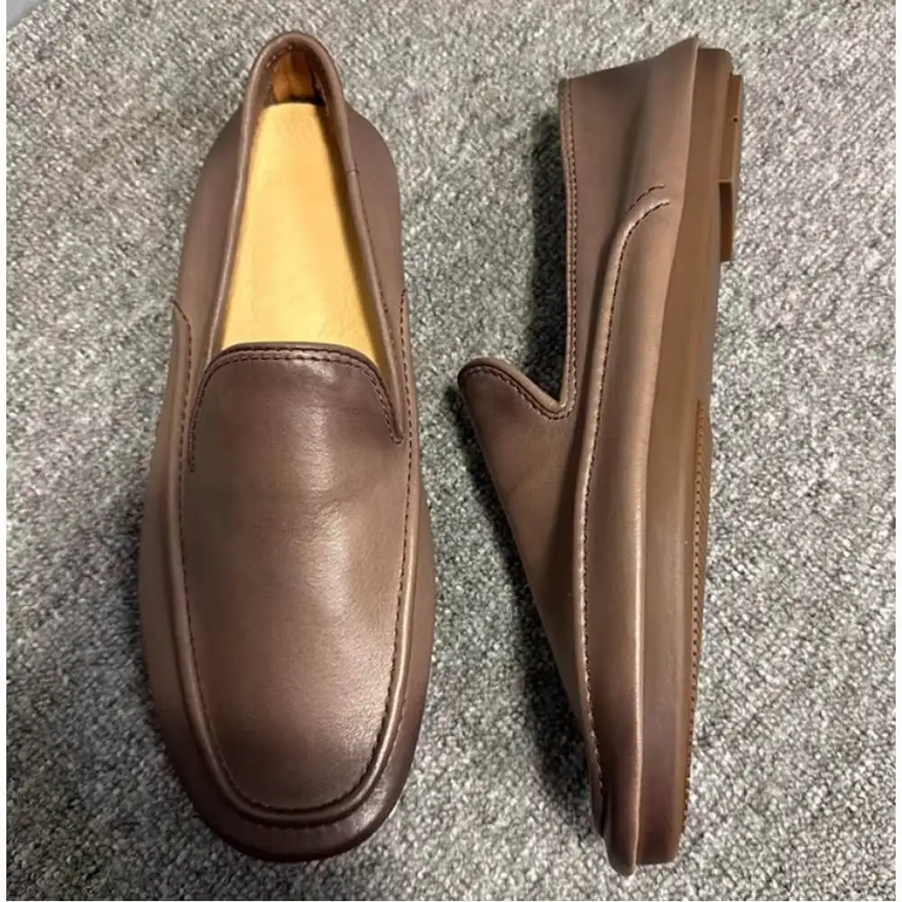 Premium Chocolate Leather Slip-On – Handcrafted Comfort, Timeless Luxury for Men