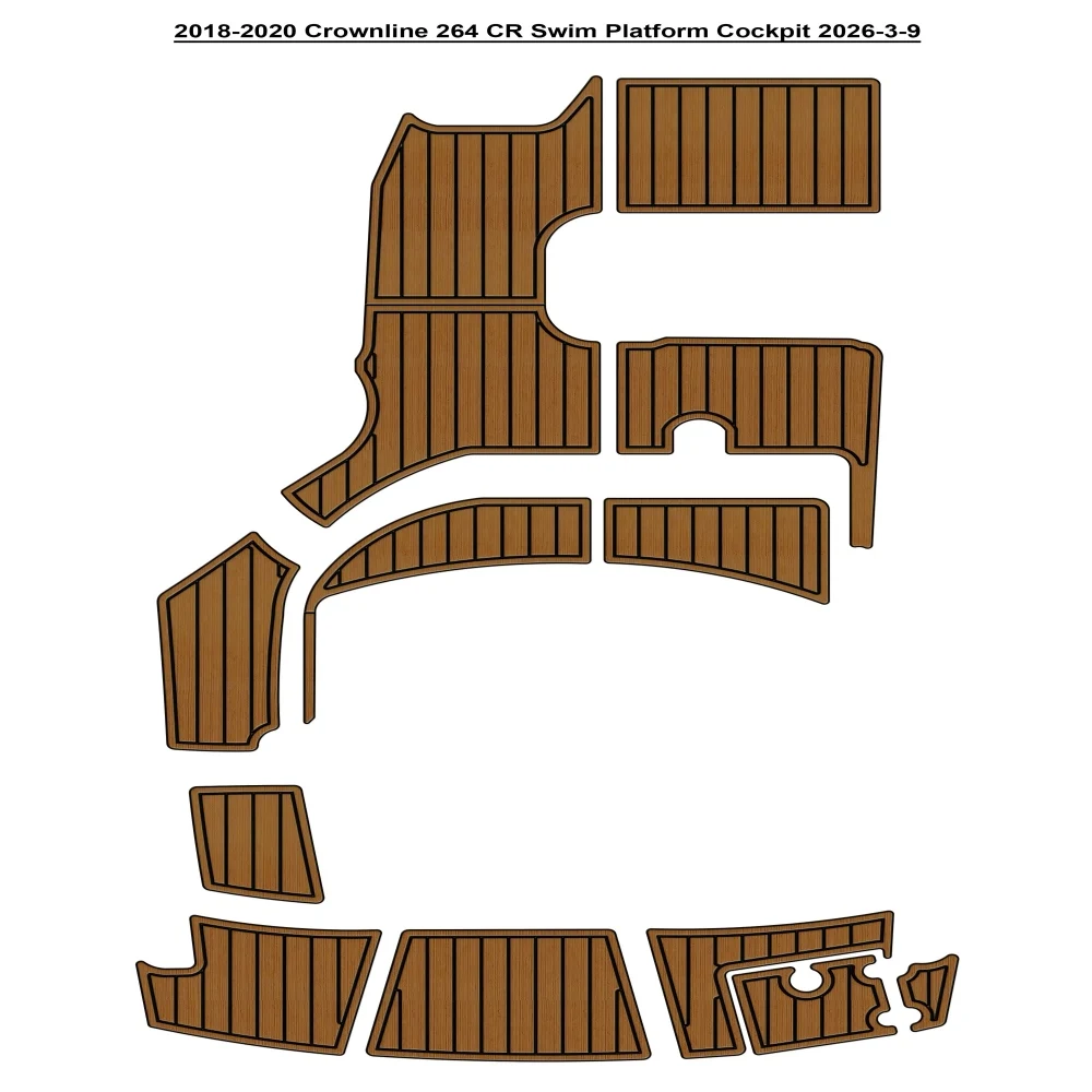 

Накладка на палубу и кокпит для лодки Crownline 264 CR 2018-2020, из ЭВА-пены, имитация тика, в стиле SeaDek/MarineMat, самоклеящаяся