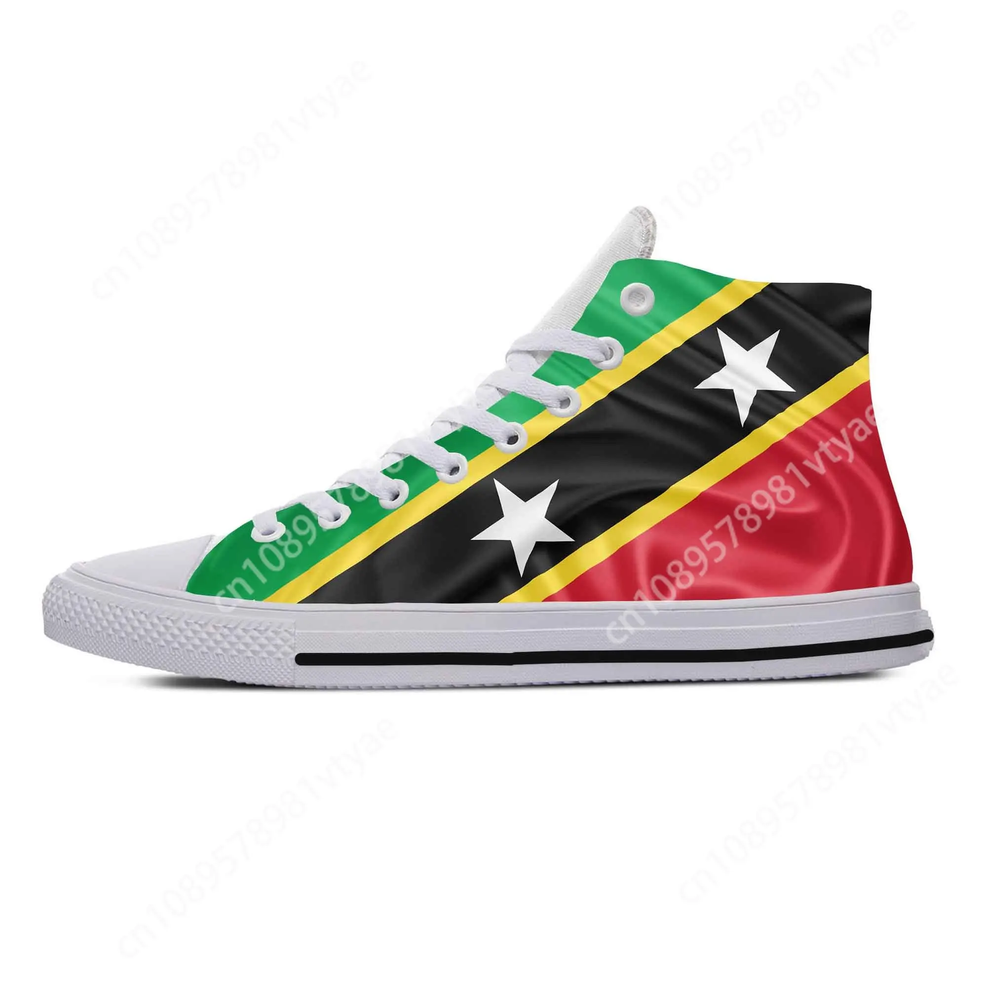 Saint Kitts and Nevis Flag Patriotic Pride Funny Casual Cloth Shoes High Top Comfortable Breathable 3D Print Men Women Sneakers