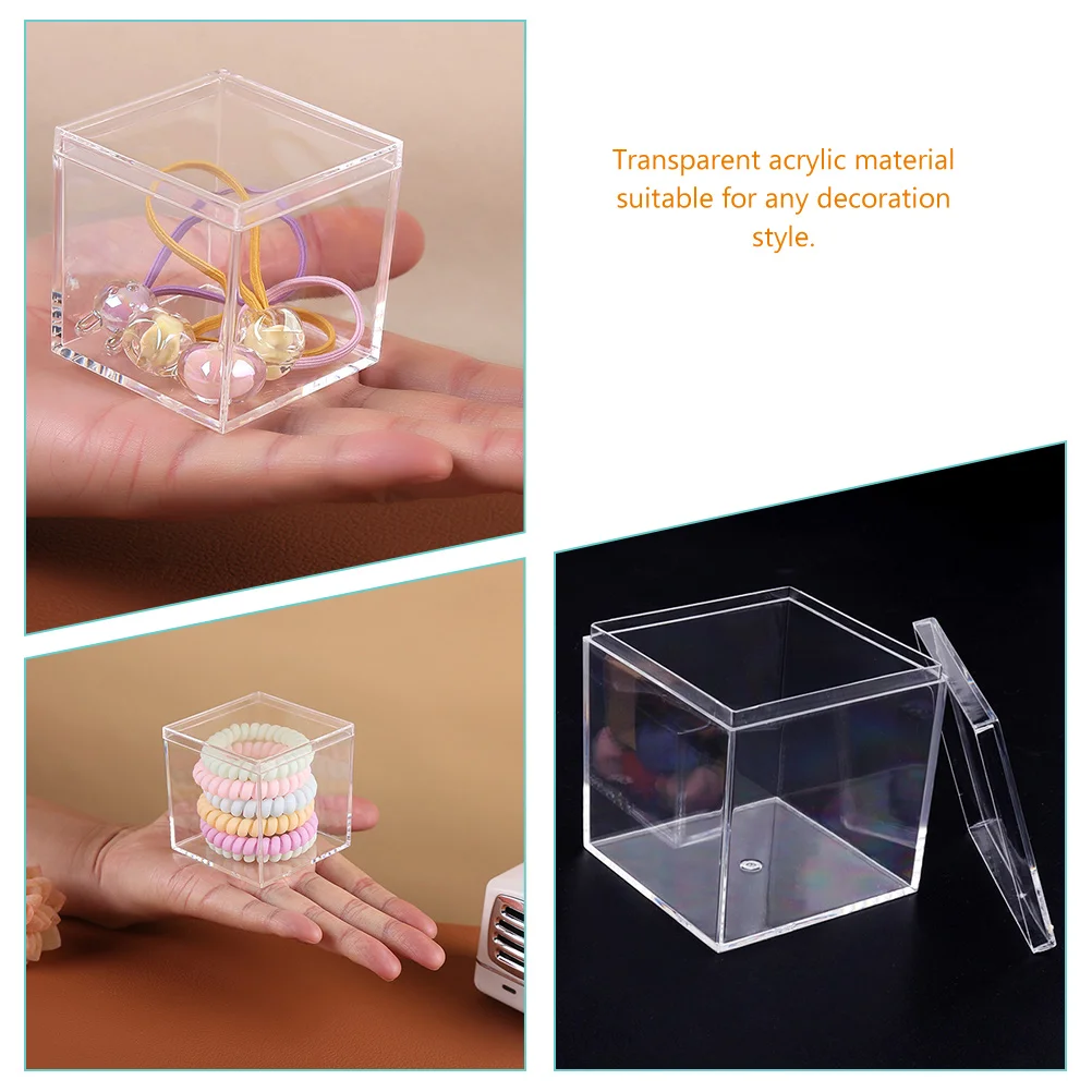 

12 Pcs Storage Box Transparent Containers Square Small Display Case Plastic Candy Boxes Mini Acrylic