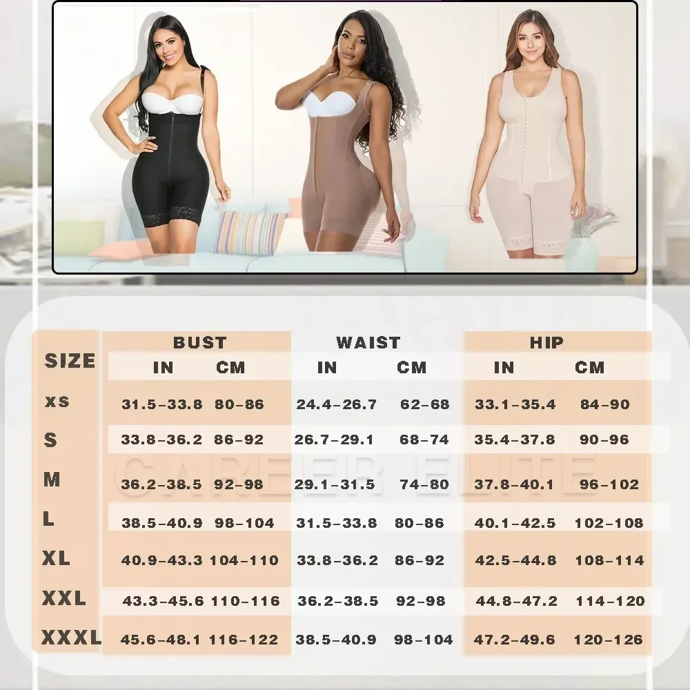 Fajas Colombiana for Women Sculpting Hourglass Girdle Post-Surgical Flat Abdomen Sheath Knee  Length Pants Push Up Body Shaper