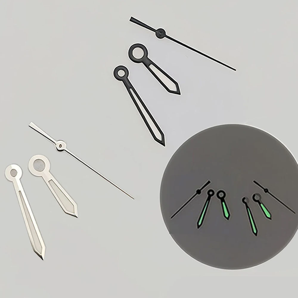

Watch Hands Green Luminous Pointers Kit for NH35/NH36 Movement Black/Silver Hands NH35 Needles Watch Modification Accessories