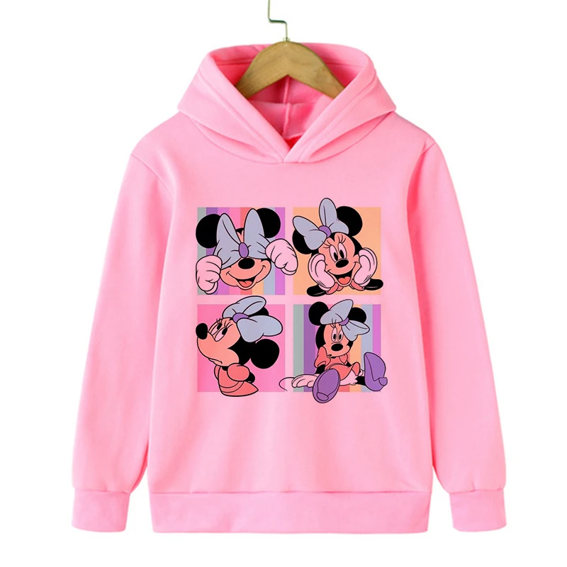 y2k Kawaii Cartoon Manga Anime Mickey Minnie Disney Mouse Hoodie Children Clothes Kid Girl Boy Sweatshirt Hoody Baby Top image 2