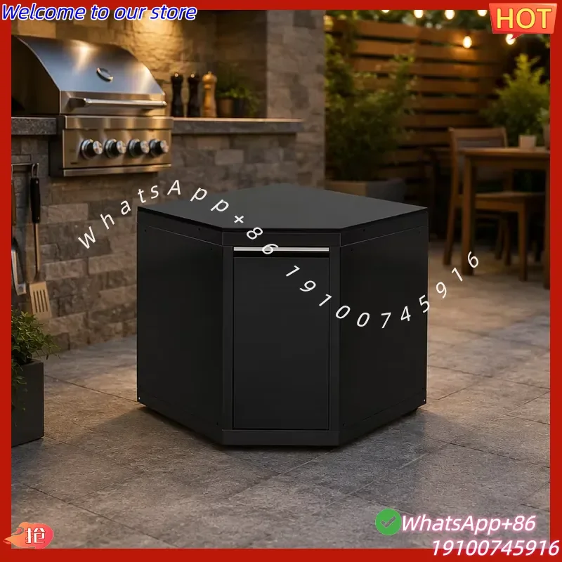 2026CE Modular Stainless Steel 304 Sink Unit Fridge Black Marble Countertop Heat Resistant for Outdoor