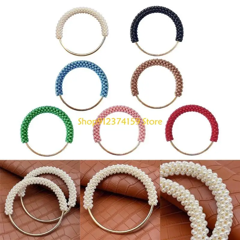 G5AE Bag Round Handle Chain Bag Purse Handle DIY Handmade Crochet Bag Accessories