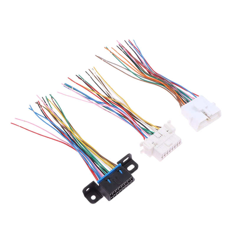 

1PC 18CM Color Wires Car Diagnostic Cable OBD2 16Pin To Opening Extension Female Interface Connector Female Opening