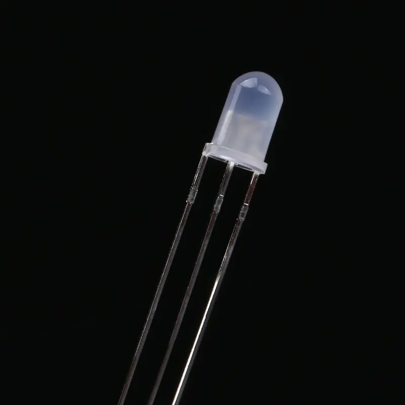 10pcs/lot F5 5mm LED Bi-Color Diffused Common Anode Round Light Emitting Diode Dual Red Blue Foggy Two Plug-in Practice DIY Kit