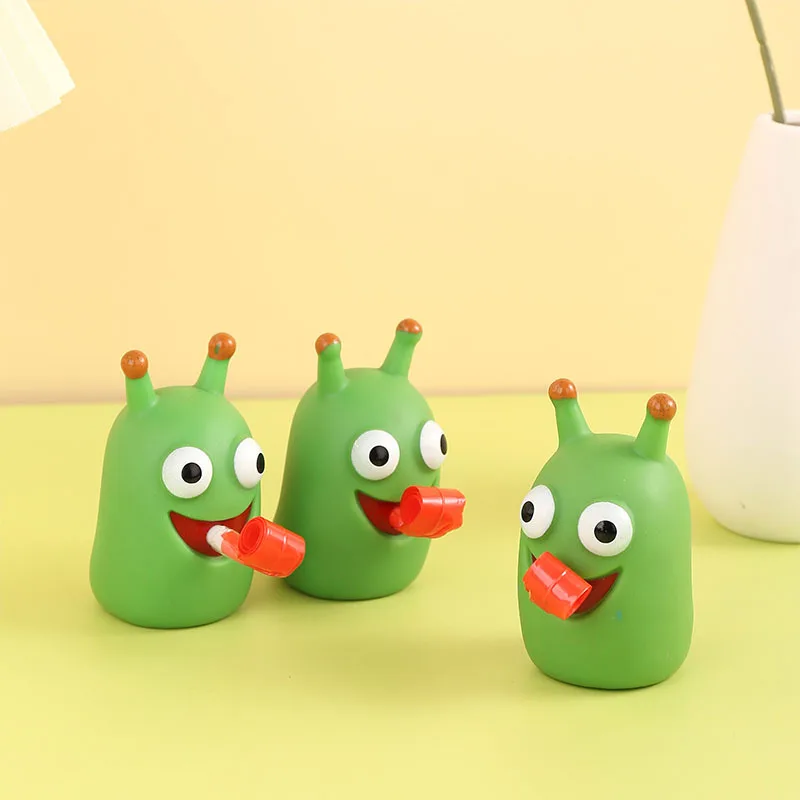 Divertente giocattolo da spremere la lingua pop-up, sollievo dallo stress allevia il giocattolo di agitazione della mano, terapeie sensoriali giocattolo per l'ansia da stress Bug verde