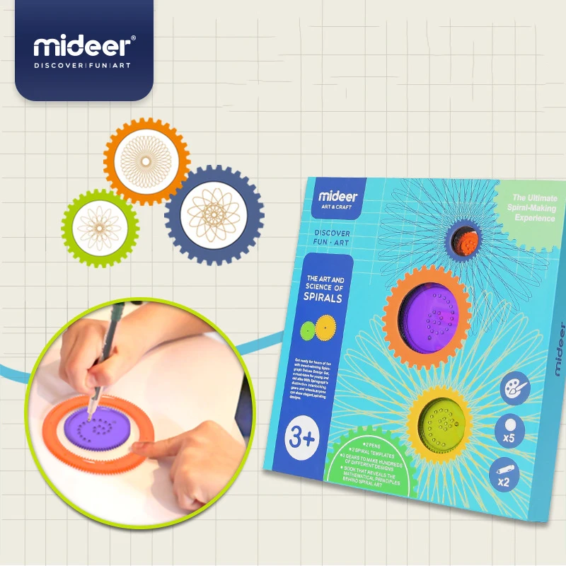 Mideer The Art And Science Spirals  Spirograph Shape Ruler Shape Drawer Tool Line Art Educationa Toys For Children 3Y+