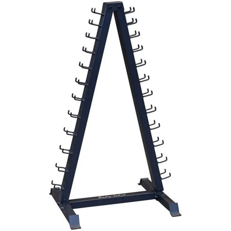 

Body-Solid Vertical Dumbbell Rack Stand Only, Storage for 1lb to 15 lbs, Weight Rack Holds 12 Pairs of Vinyl Neoprene Dumbbell