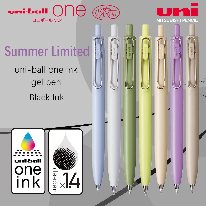 UNI-Ball One Feel Gel Pen Black Ink 0.38mm/0.5mm UMN-SF Limited Retractable Gel Pen with 3pcs Refill School Supplies Stationery