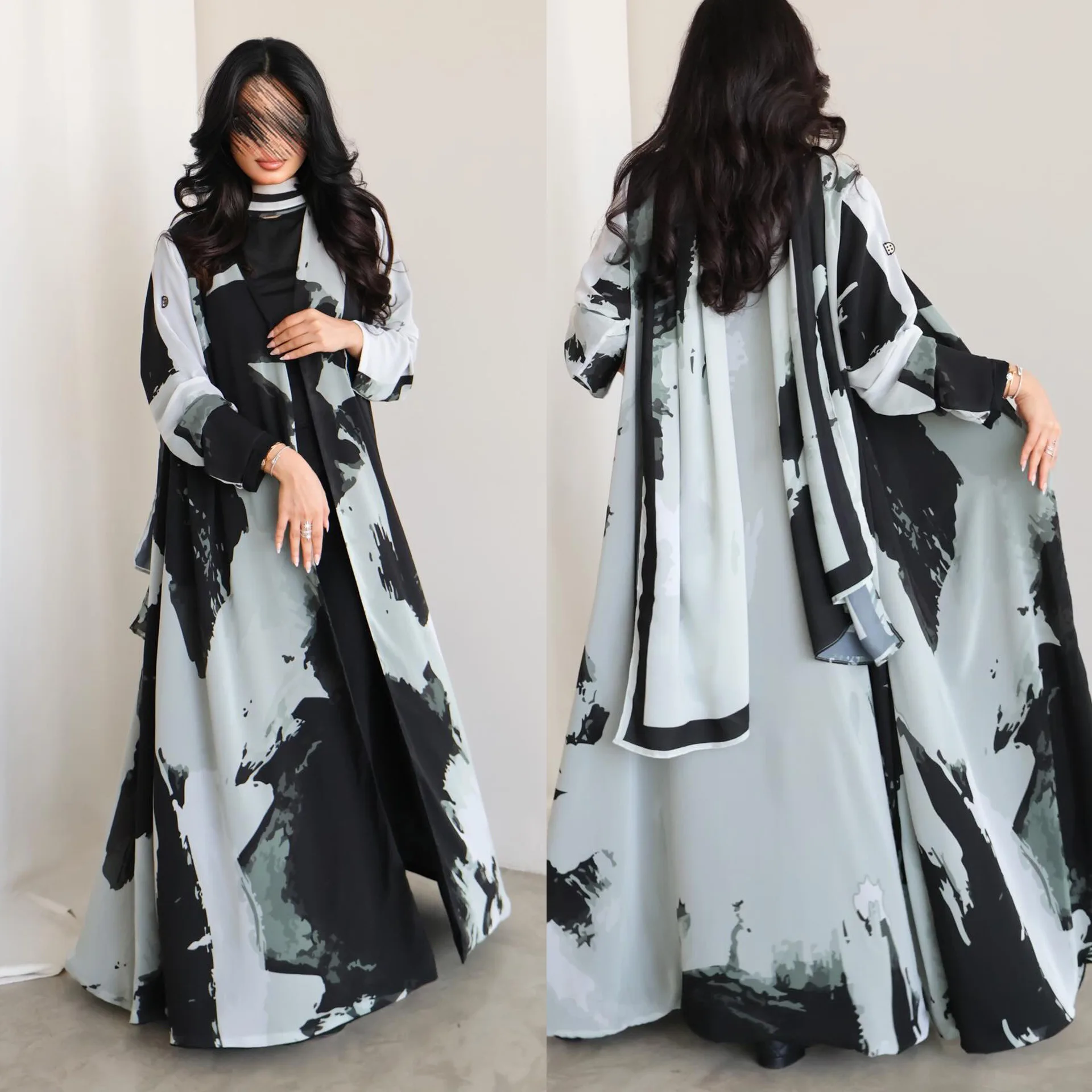 Eid Muslim Print Abaya For Women Jalabiya Ramadan Robe Dress 2026 Ramadan Caftan Party Long Dresses Vestido Largo Cardigan