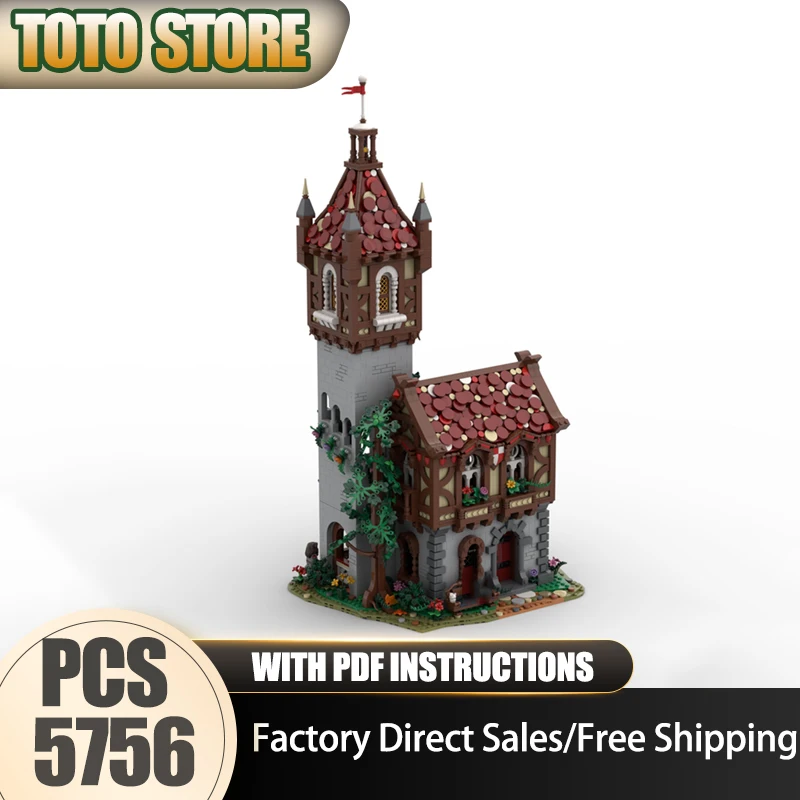 Mittelalterliche Burg Modell Moc Gebäude Ziegel Wachturm Modell Technologie Modulare Block Spielzeug DIY Montage Weihnachten Geschenk