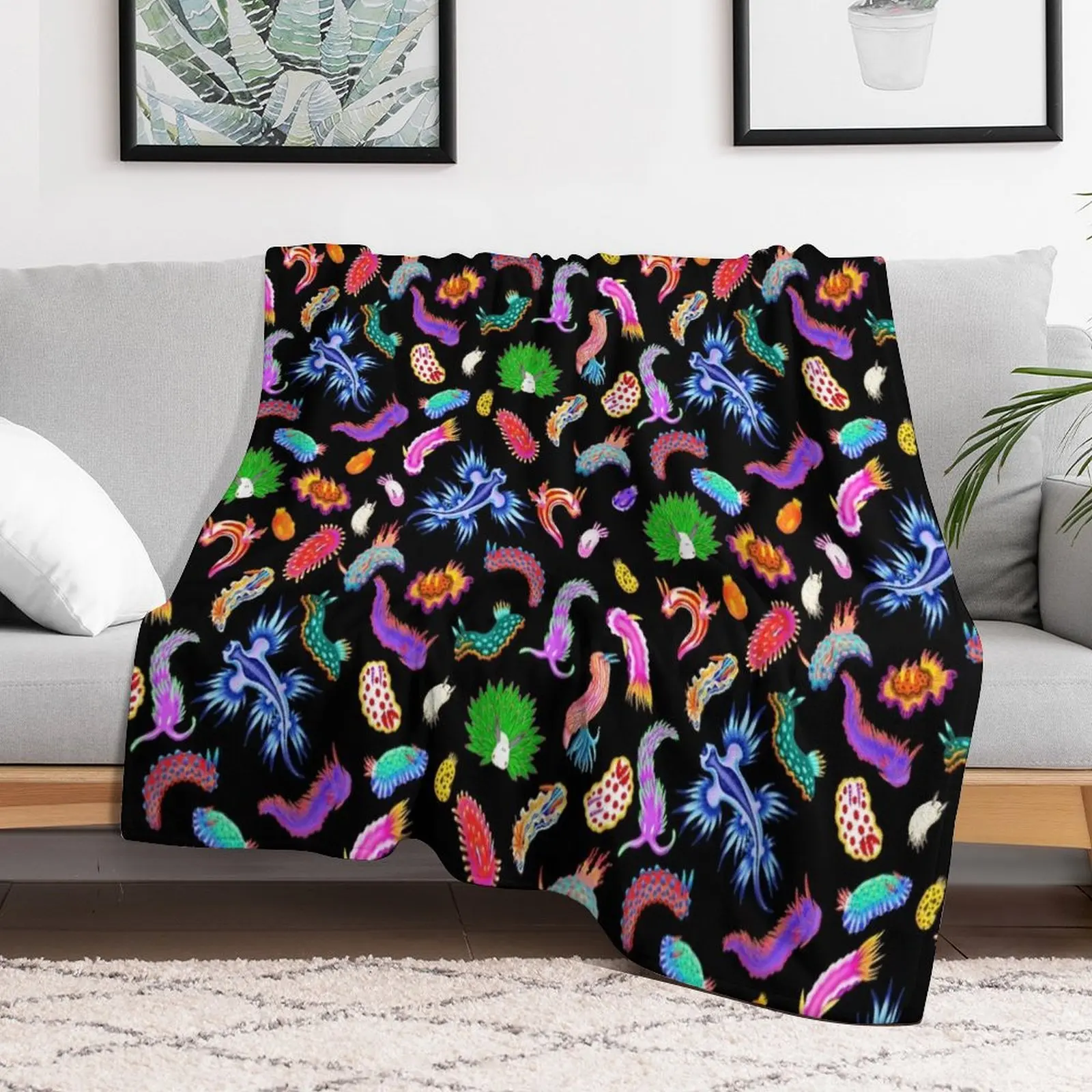 Rainbow Nudibranchs (Sea Slugs) Assortment Throw Blanket Luxury Thicken Bed Blankets For Bed Blankets