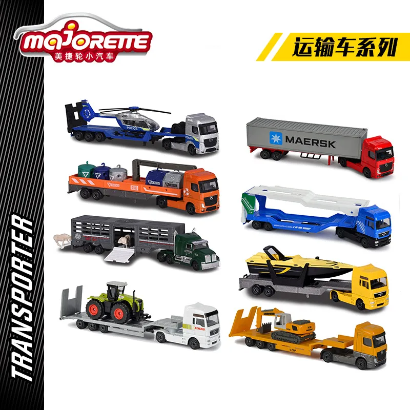 Majorette Transporter Cars benz ACTROS/MAN TGA XXL 1/87 Die-cast Model Collection Toy Vehicles