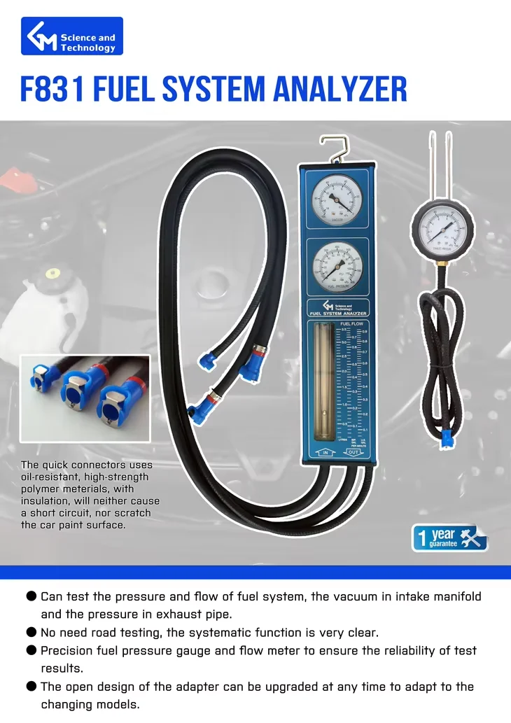 G7-19 Fuel System Comprehensive Tester Pressure Flow Meter Vehicle Tool Kit Auto Repair Tool