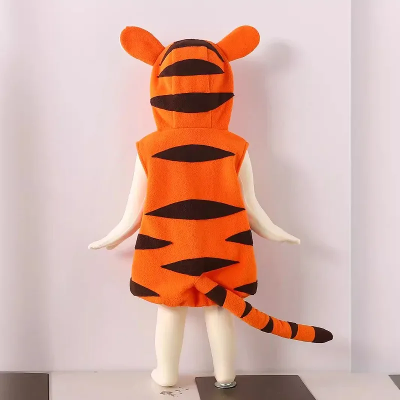 Tiger Costume Waistcoat Baby Girl Clothes Boy Tops Realistic Animal Cosplay Infant Vest Cute  Kawaii Halloween Carnival Clothes