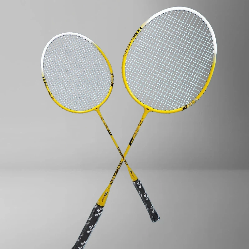 

Aluminum Alloy Badminton Racket Hit-resistant Double Racket Set Ultra-light Integrated Outdoor Beginner Indoor Training Racket
