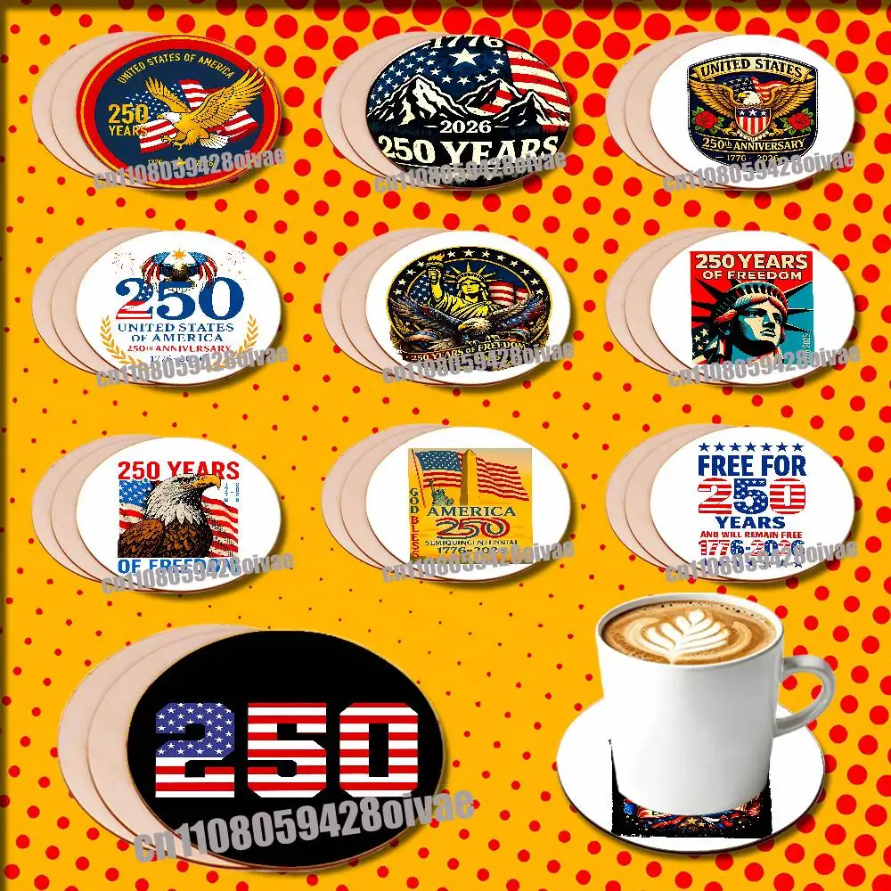 

FOR 250th We The People 1776 Betsy Ross 13 Star American Rebel Constitution US USA America Eagle Water Coffee Tea Coaster Cup