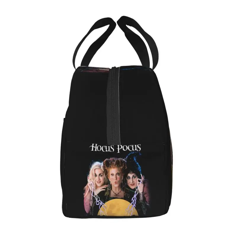 Hocus Pocus Sanderson Sisters Witch Lunch Bag Women Reusable Cooler Thermal Insulated Lunch Box Travel Storage Food Bento Box