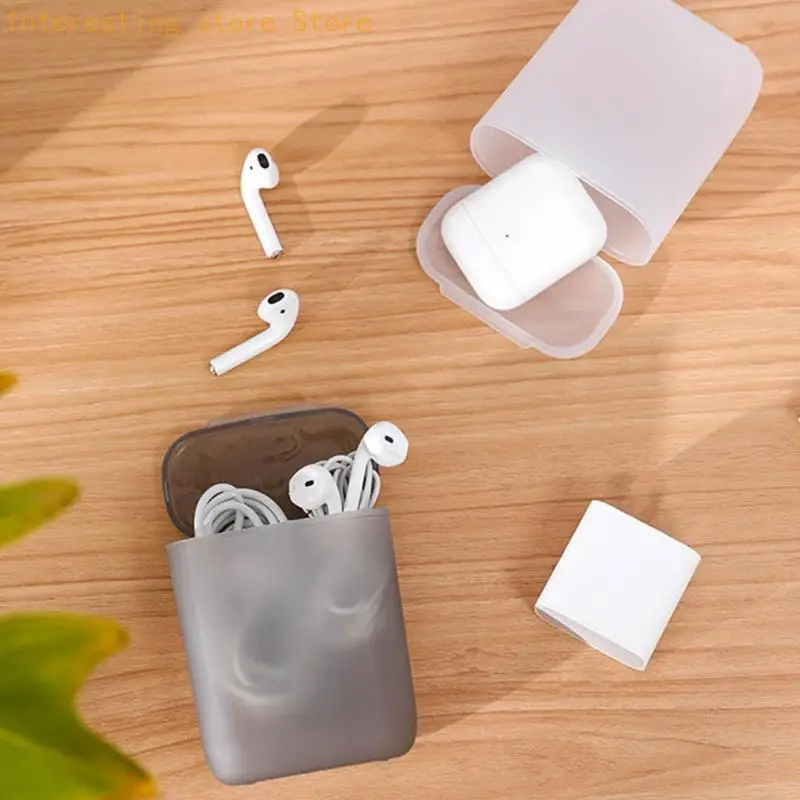 Kabelaufbewahrungsbox für Ladekabel, Organizer-Etui mit Deckel und Frontöffnung für Kopfhörer und kleines Schreibtischzubehör – Detail 4