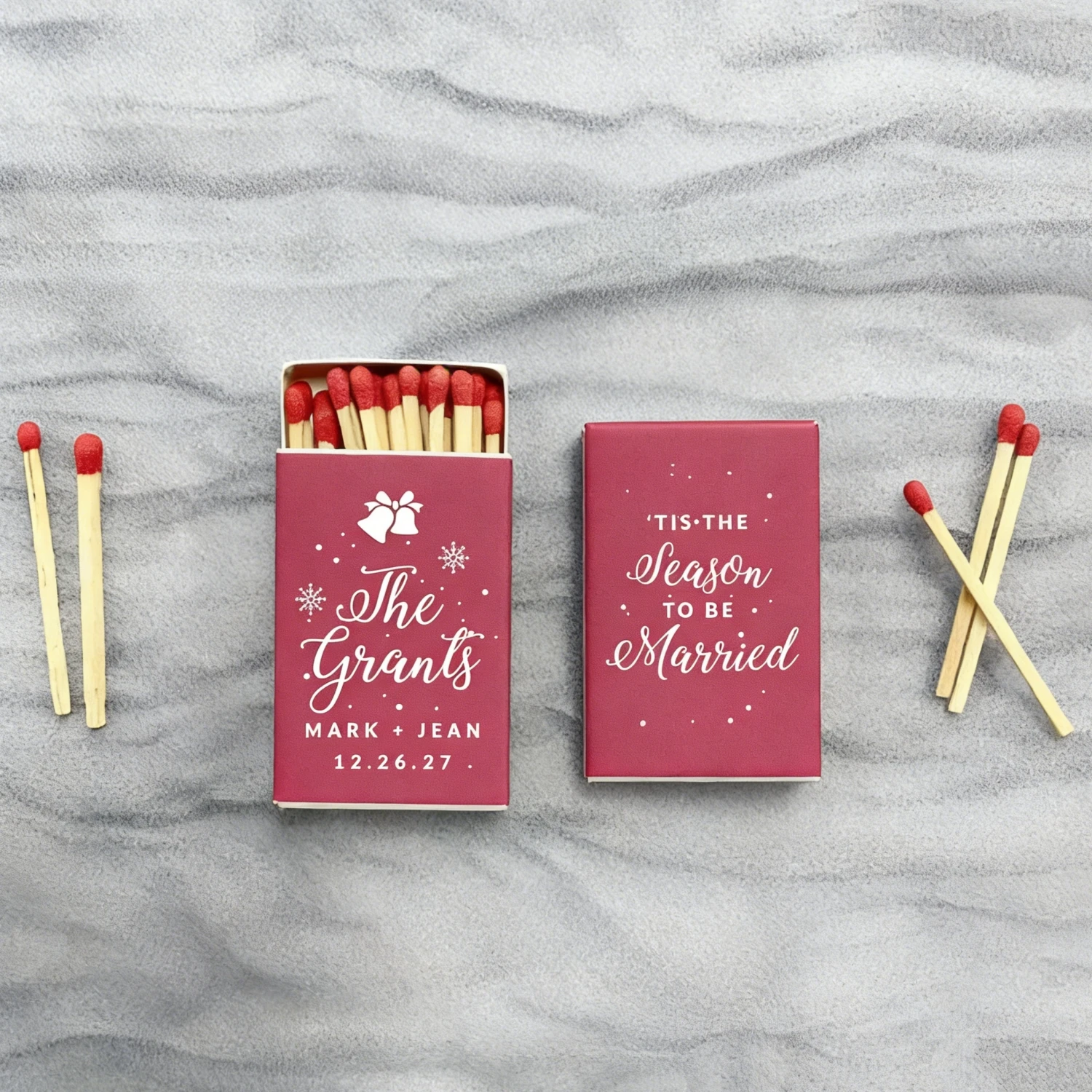 Luxury Velvet Personalized Wedding Matchboxes, Custom Premium Match Boxes, High-End Favors for Luxury Events