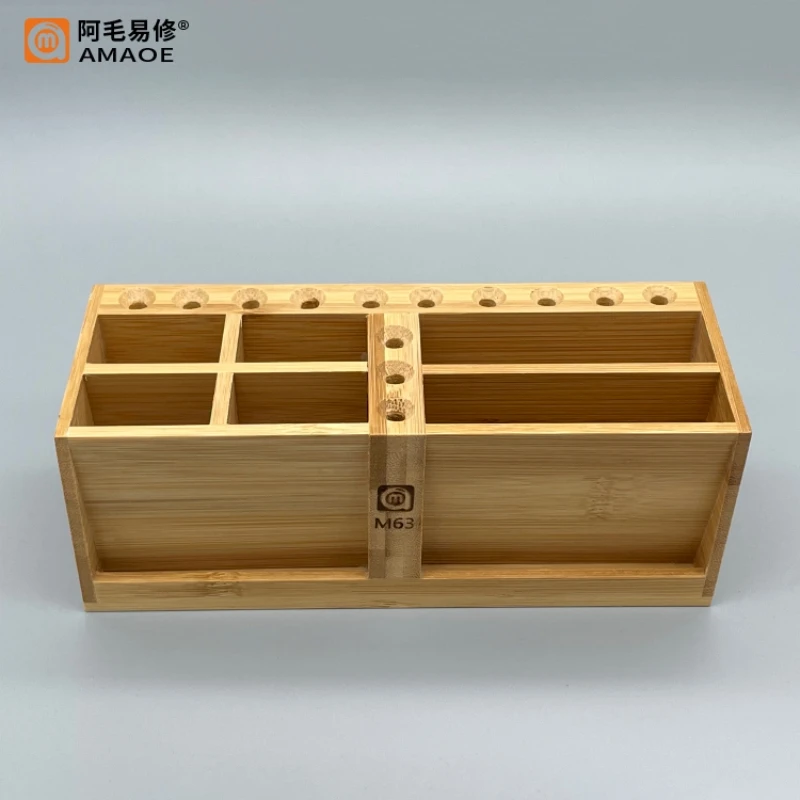 Amaoe Wooden Storage Box Screwdriver Tweezers Phone Repair Tool Container Maintenance Desktop Organizer