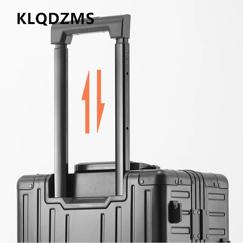 KLQDZMS Suitcase Front Opening Boarding Box Full Aluminum Magnesium Alloy Trolley Case 20 