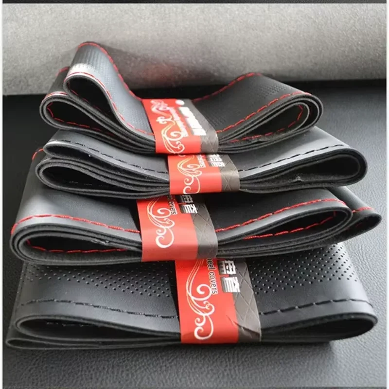 

Car Steering Wheel Braid Cover Needles and Thread Artificial Leather Car Covers Suite DIY Texture Soft Car Accessories