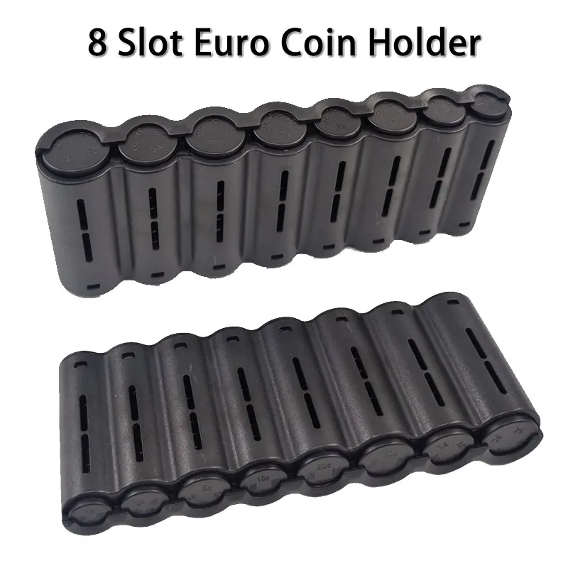 Black 8 slot Euro Coin Dispenser portamonete Sorter Collector con Spring cameriere cassiere Driver piccolo cambio cassetta di sicurezza