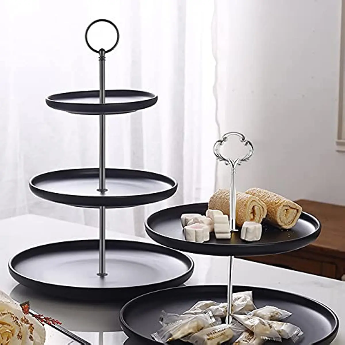 3 Tier Crown Cake Stand Fruit Plate Handle Fitting Hardware Rod Stand Holder For Wedding Party Making Cupcake Platter Serving