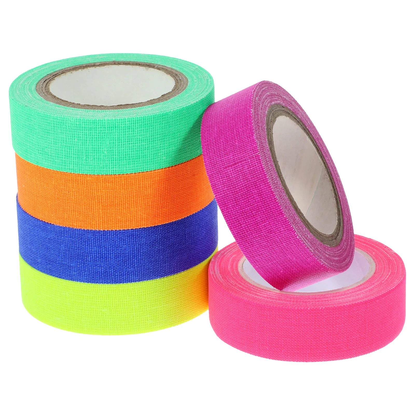 

6 Rolls Luminous Tape Peel off Decorative Adhesive Neon Wide UV Lightweight Fluorescent Cotton Reflective Strips