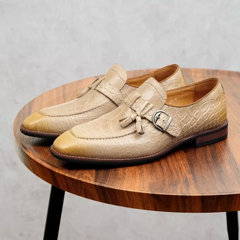 

Designer Luxury Spring/Summer Business Casual Slip ON Tassel Leather Shoes Men's Dress Work Wedding Driving Shoes Male Loafers