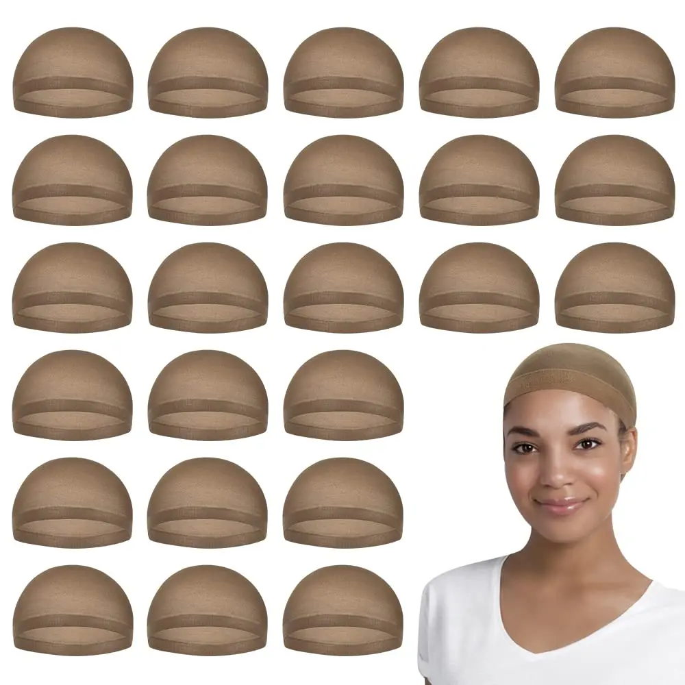 

Brown Wig Caps for Women, 24-Pack Stretchy Nylon Lace Front Wig Accessories