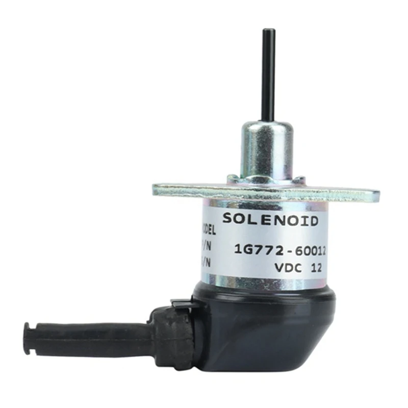 12V Fuel Shutdown Solenoid Valve 1G772-60014 1G772-60012 For Kubota Engine V2607 V3300 V3600 KX057-4 M6040FC SVL75