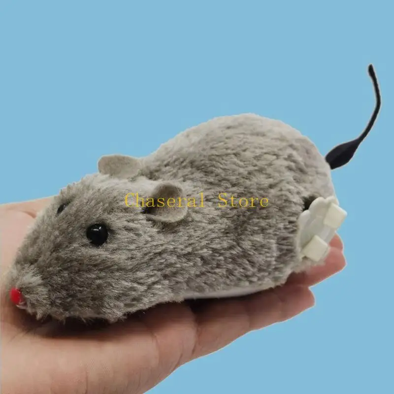 E7CE Windup Mouse Toy Pack 4 giocattolo topi realistici per bambini Toddler promuove il giocattolo educazione fisica