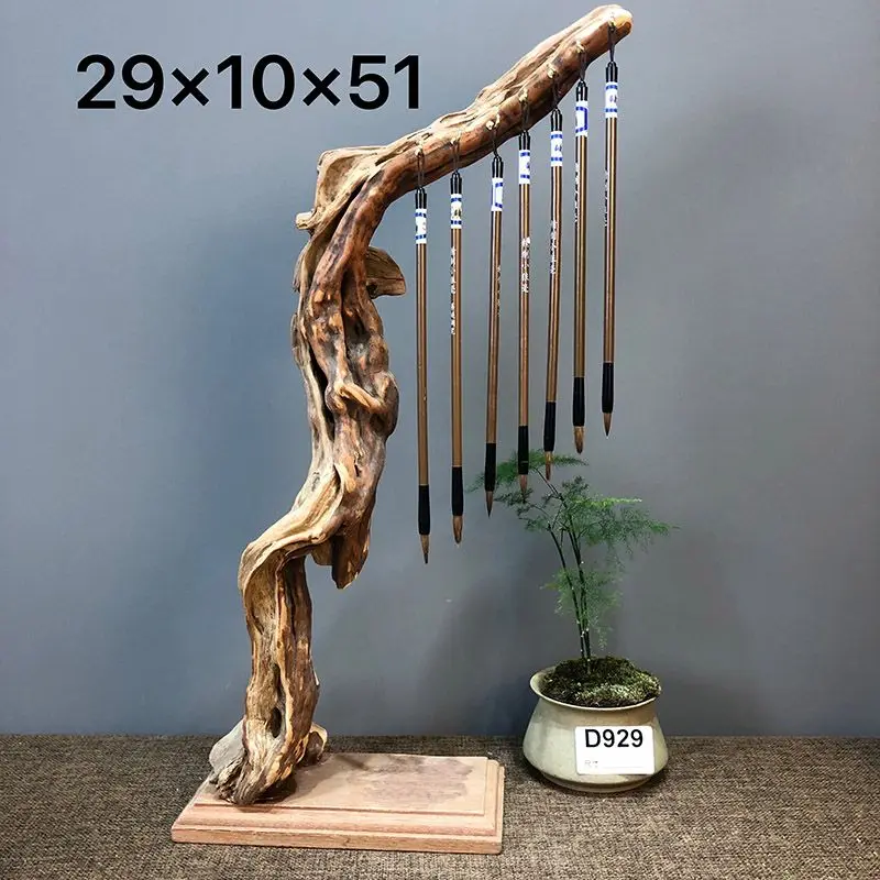 Art Brush Holder Pen Hanging Brush Shelf Solid Wood Simple