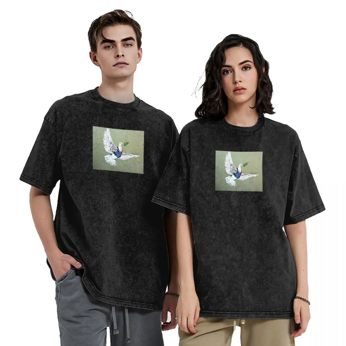 

Banksy Peace Dove T-Shirt oversizeds Aesthetic clothing summer top Personalized t-shirt sweat shirts, men