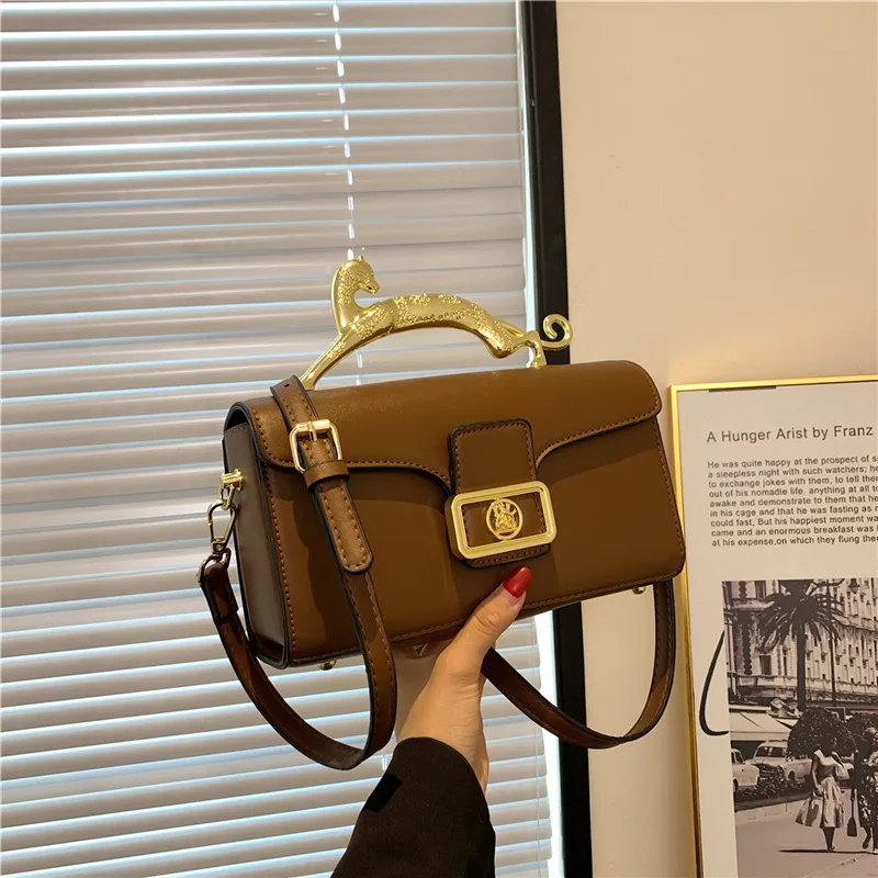 SH113 Women Luxury Brand Design Leather Bag New Ladies Metal Buckle Simple Fashion Shoulder Bag Party Oblique Bag