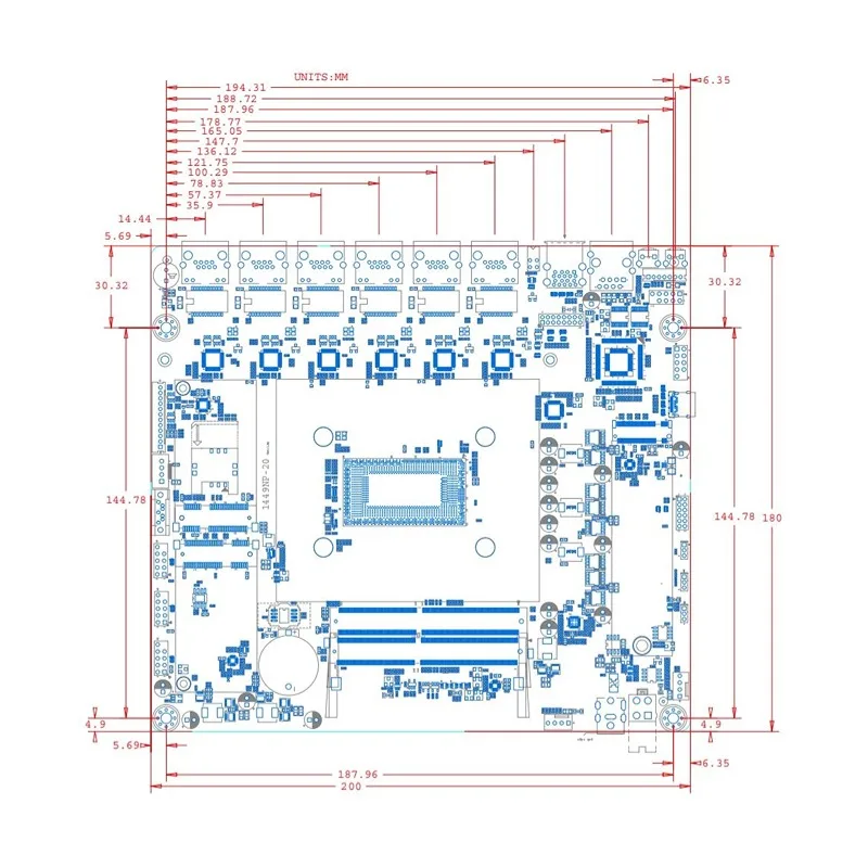 IKuaiOS Network Series Motherboard BKHD 1449NP 6L 2.5GbE M.2 mSATA mPCIe Onboard 11th Gen Core Processor