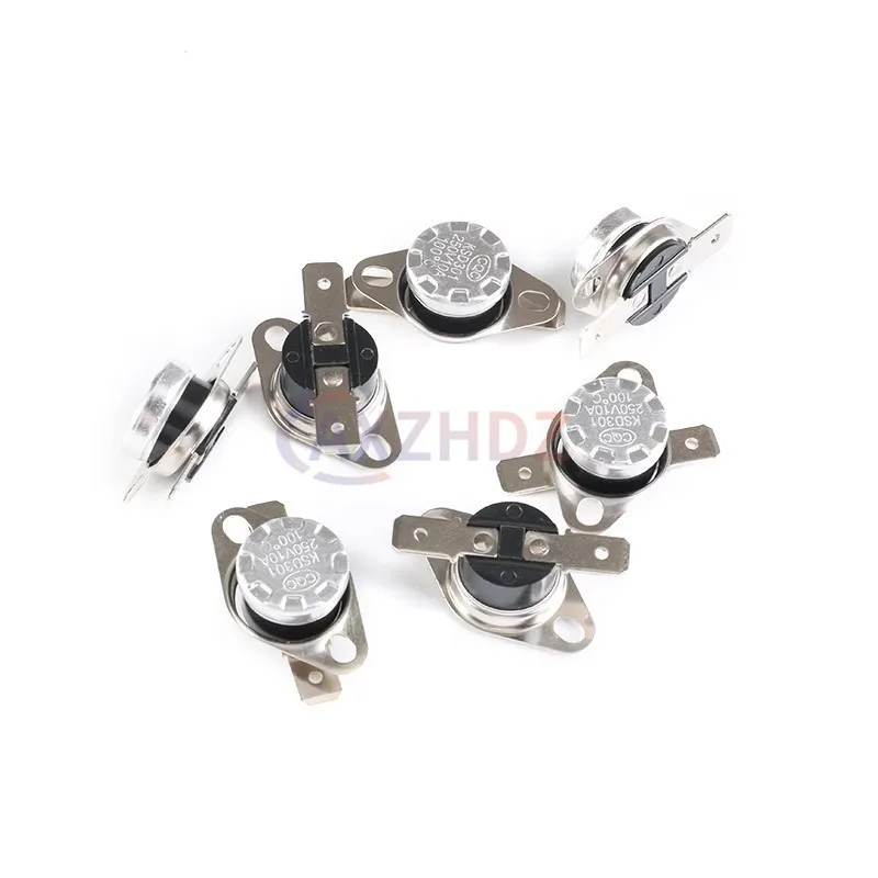 5PCS 평상시 열림 KSD301 10A 250V 0-160도 평상시 닫힘 베이클라이트 KSD-301 온도 스위치 온도 조절기 센서 50 60 65
