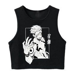 New Crop Top Vest Tshirt Manga Tank Top Japanese Anime Jujutsu Kaisen T Shirt Gojo Satoru Tops Yuji Itadori Cropped Tees T-shirt