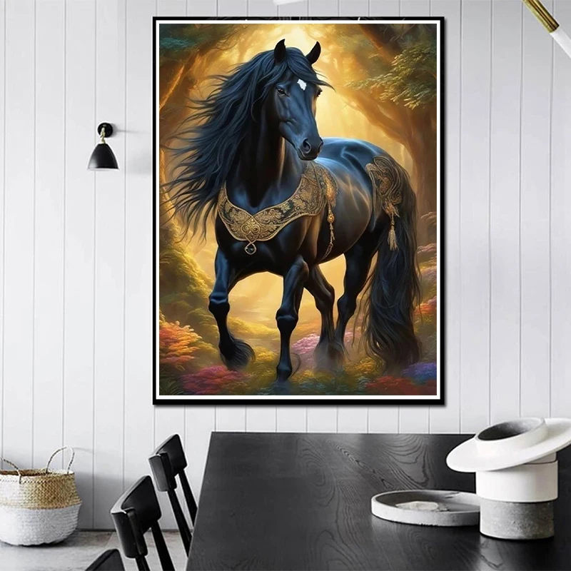 5D DIY Diamond Painting Horse Cross Stitch Kit Full Diamond Embroidery Painting Mosaic Art Rhinestone Home Decoration Pictures