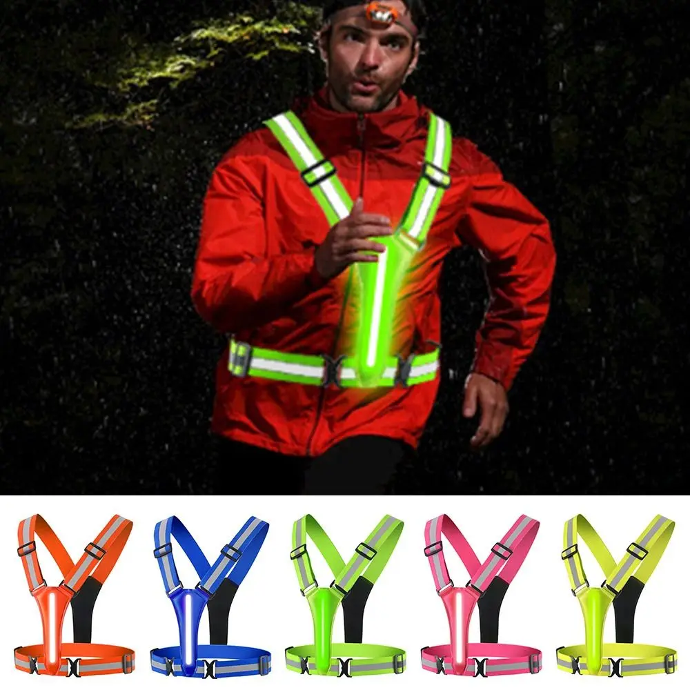 

Tool Multicolor LED Reflective Vest USB Charging High Elasticity Reflective Straps 3 Modes Night Work Warning Clothing