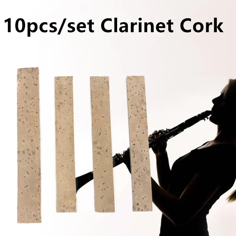 10pcs/set High Quality Cork Sheet For Clarinet Saxophone Neck Joint Guitar Cork Strip Musical Instruments Accessories