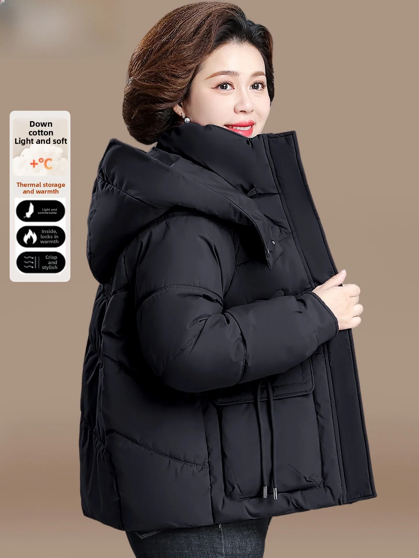 

Warm down Cotton Jaet for Women over 50 Faionable Autumn Winter Coat Sli And Ele ly Women's Clothing