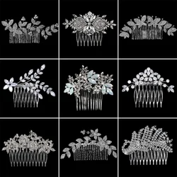 Efily Trendy Silver Color Crystal Rhinestone Bridal Hair Comb Wedding Hair Accessories Women Tiara Bride Headpiece Jewelry