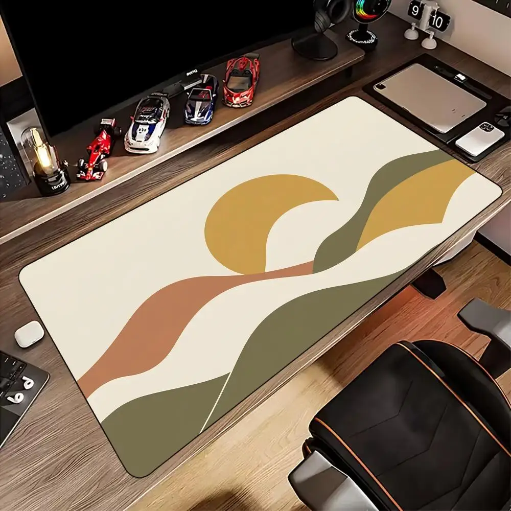 Arte astratta illustrazione al tramonto Tappetino per mouse Tappetino da scrivania Tappetino da gioco gamer accessori per PC Tastiera antiscivolo in gomma Tappetini per mouse estesi