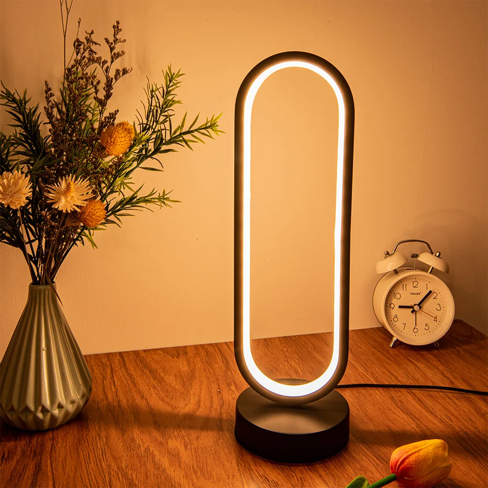 

New Led Elliptical Minimalist Desk Lamp Bedroom Circular Living Room Dimming Bedside Warm Night Light Decoration